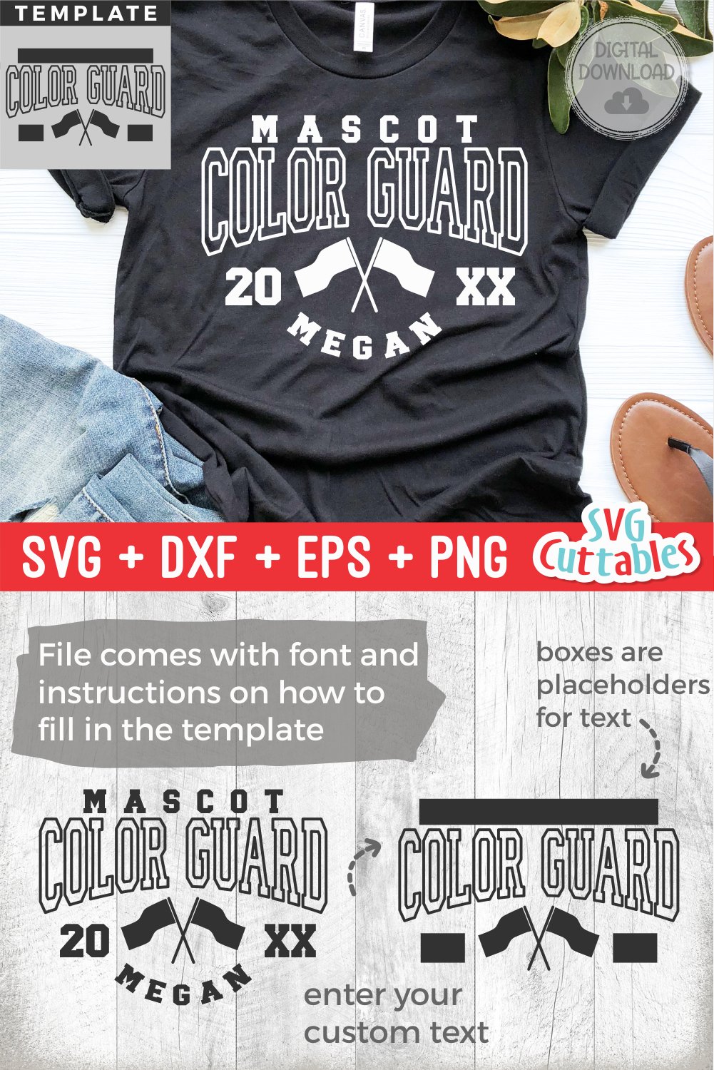Color Guard SVG | Color Guard Template 005