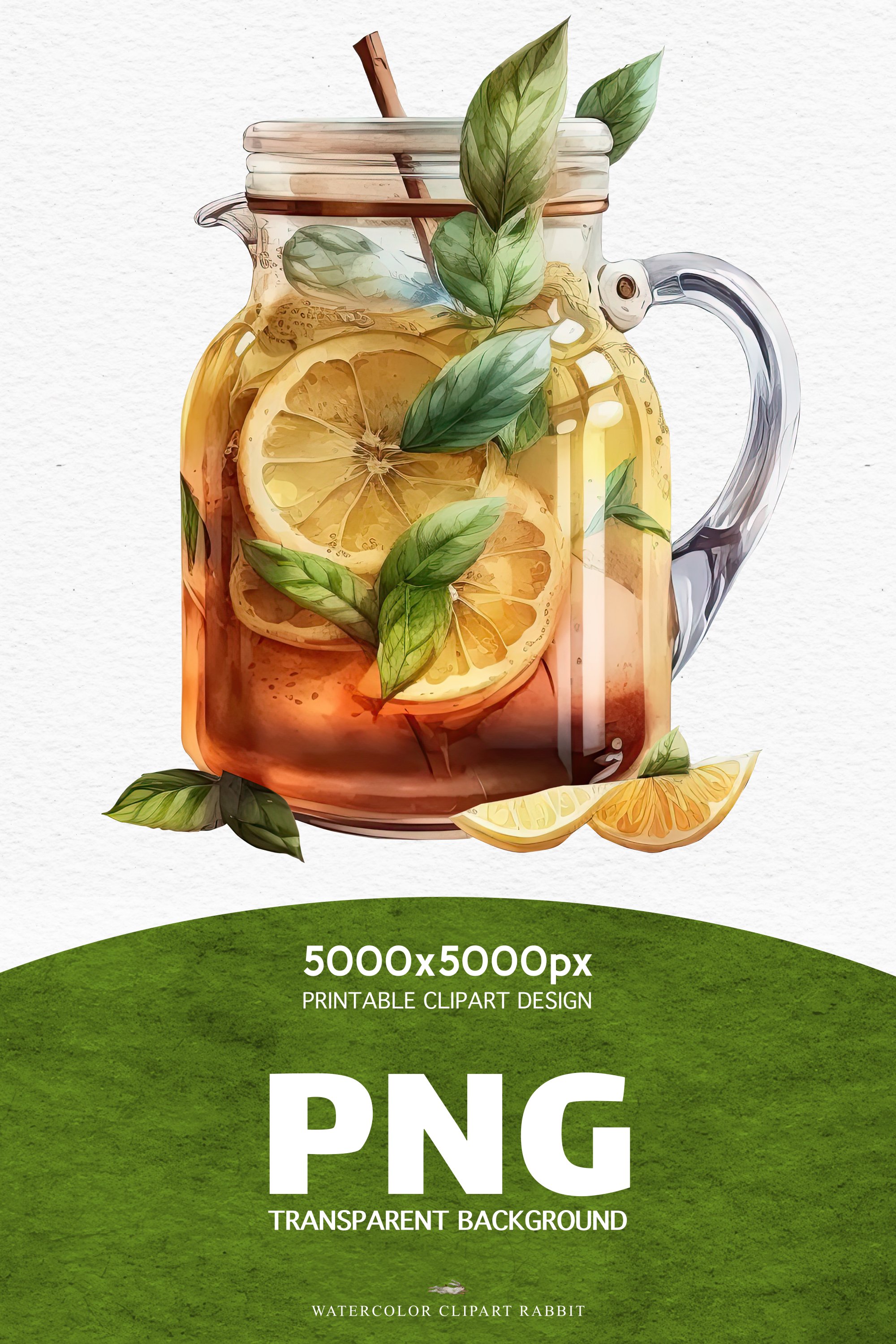 Iced Tea Cold Summer Drinks Lemon Berries Clipart PNG image