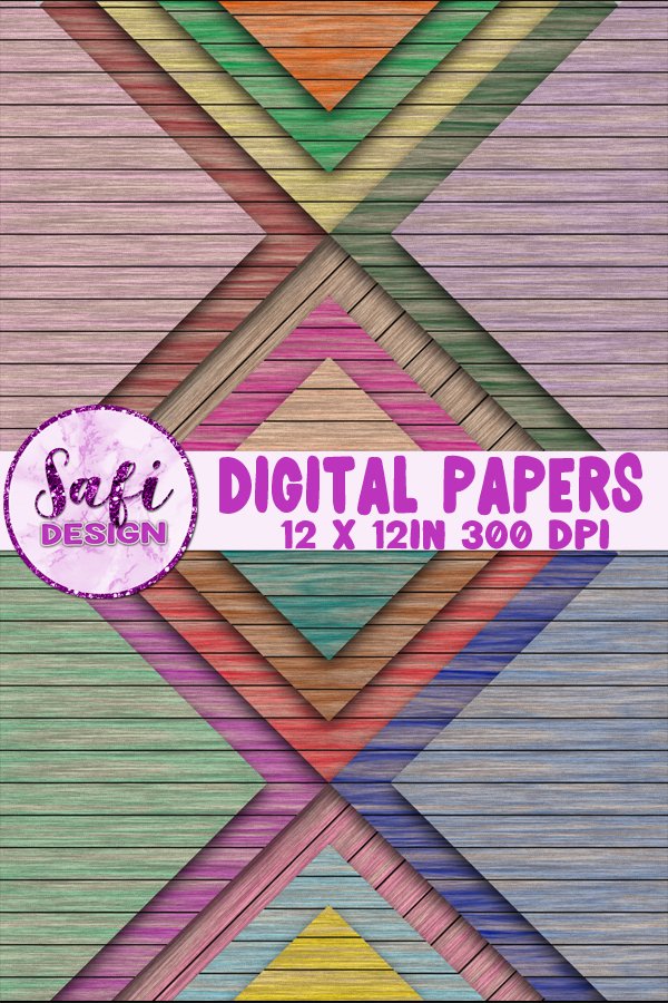 Digital Paper - Diagonal Rustic Wood Backgrounds