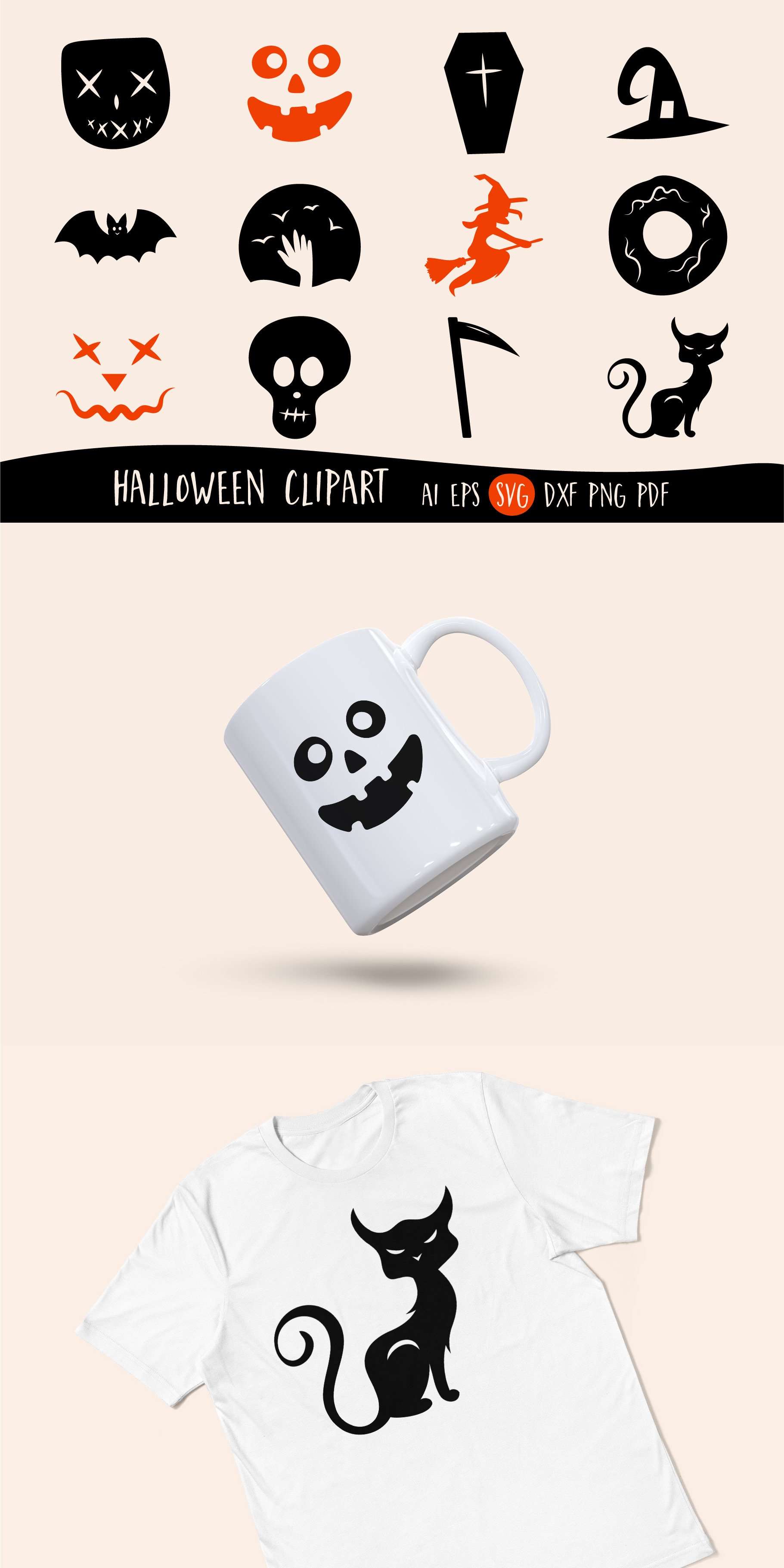Halloween Scary Clipart Set (896715) | Clipart | Design Bundles