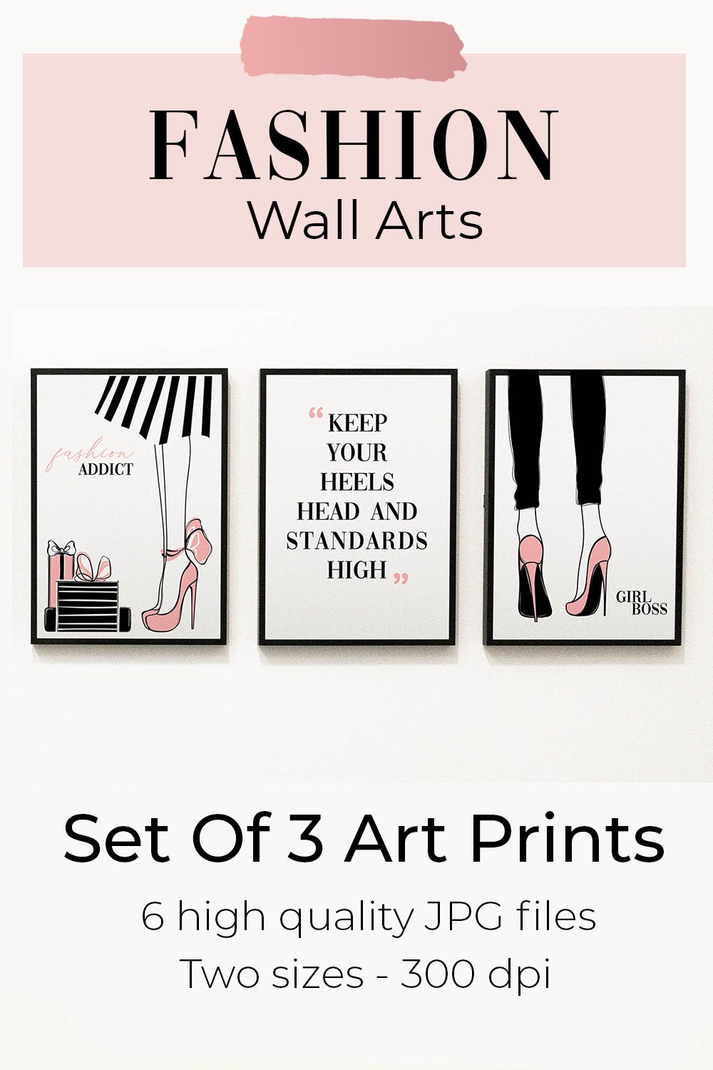 Fashion set wall art, printable wall art, minimalist art