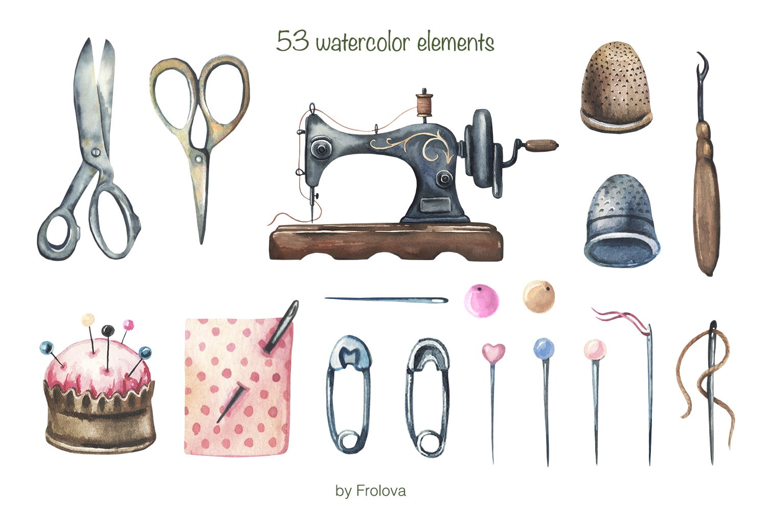 Vintage Sewing Clipart Sewing Illustration Vintage Sewing Clipart Sewing Illustration