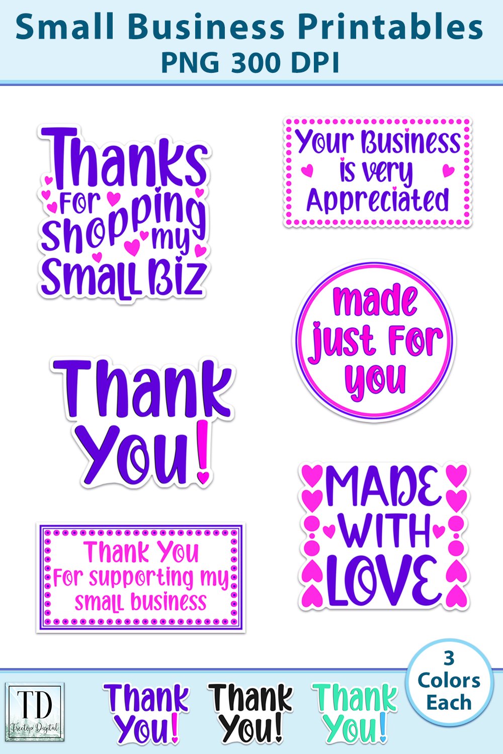 Small Business Printable Stickers Vol.2, Print &amp; Cut