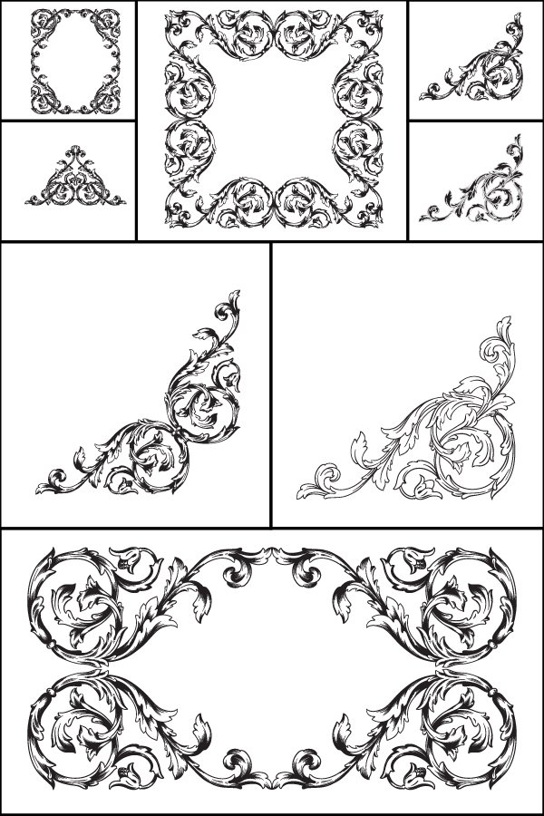 Vintage rococo ornament. Frame or Border with baroque style.