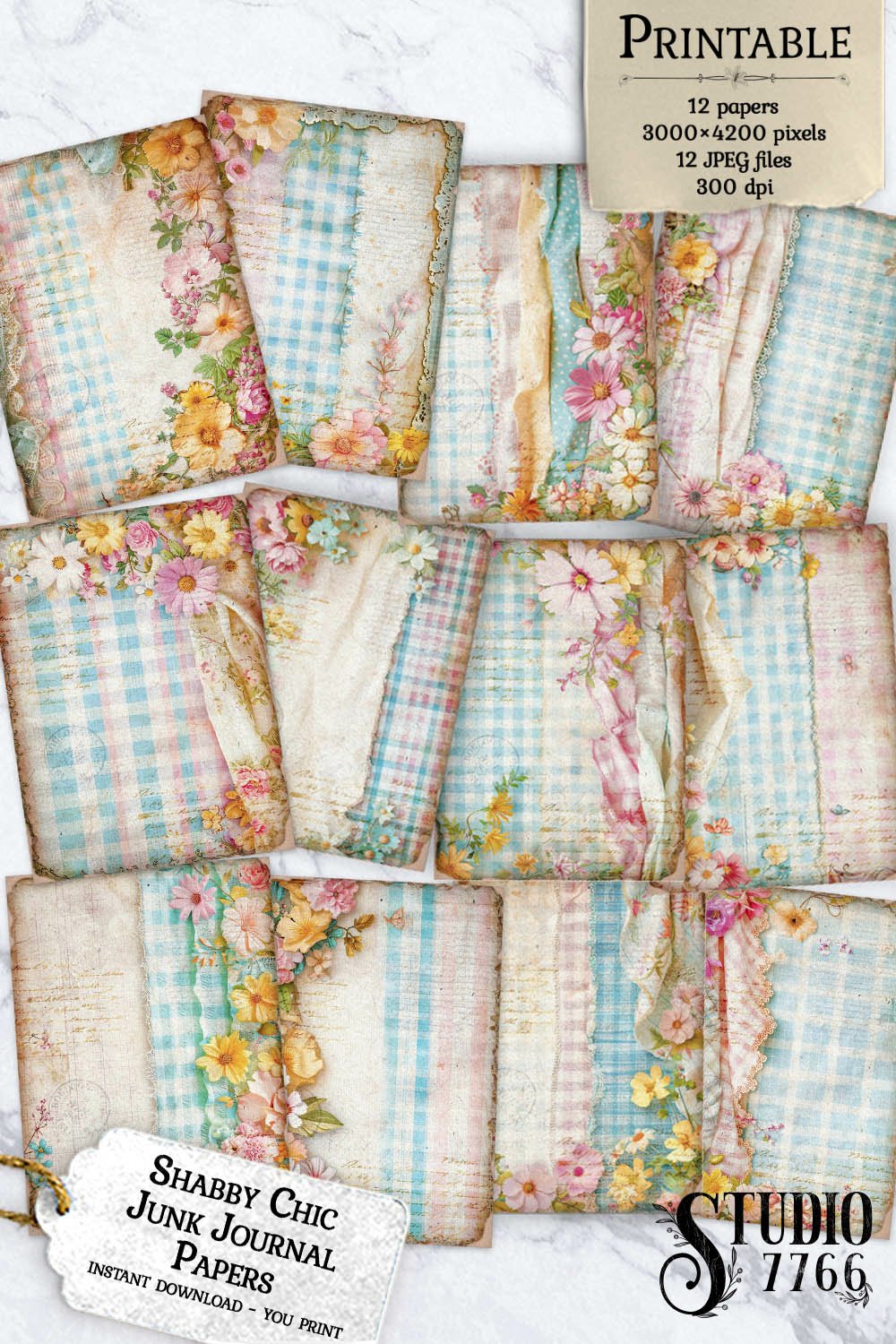 Shabby Chic Junk Journal Papers