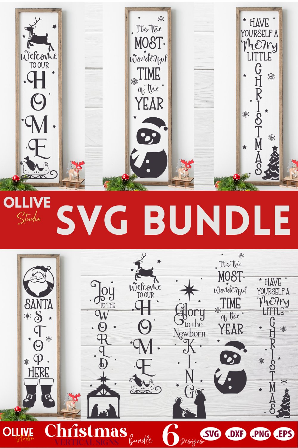 Christmas Vertical Signs SVG | Christmas Bundle SVG (1459788) | SVGs
