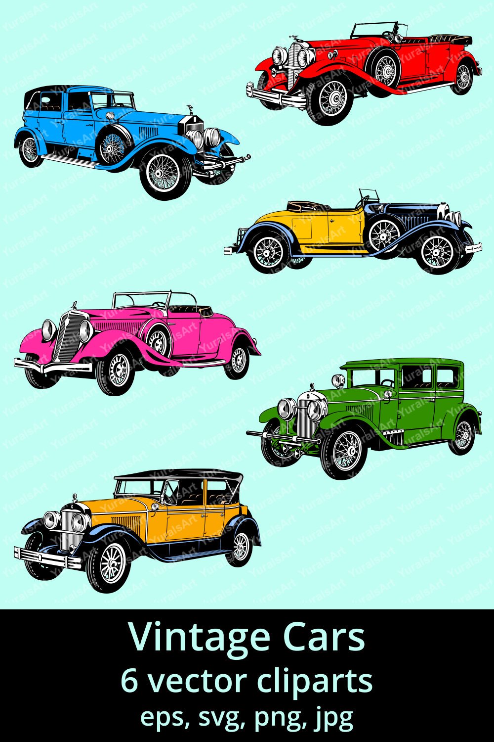 Vintage Cars Cliparts