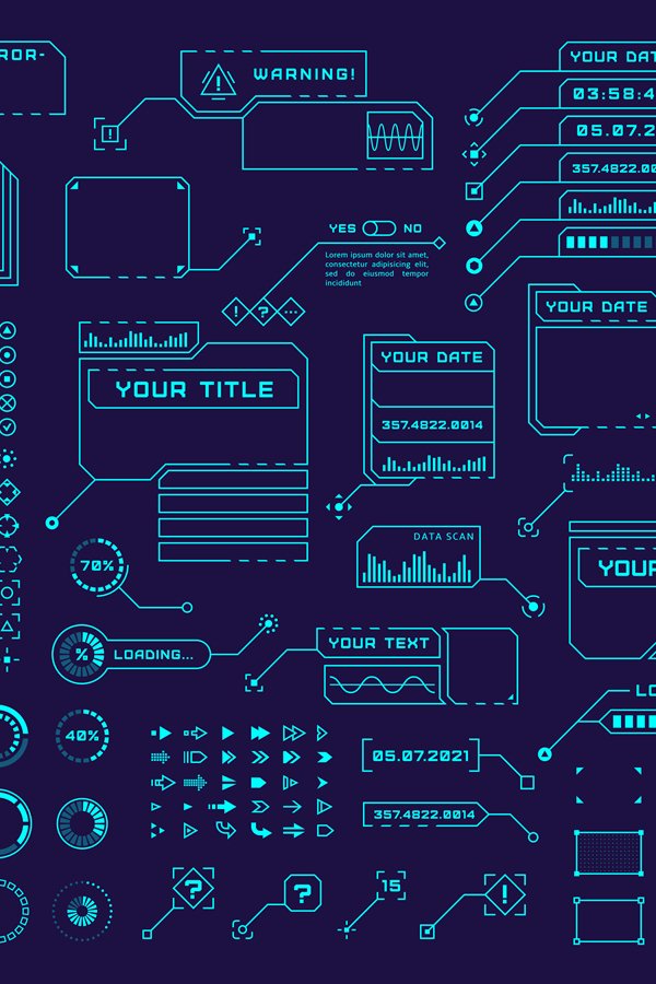 Hud elements. Futuristic technology element, hi tech design.