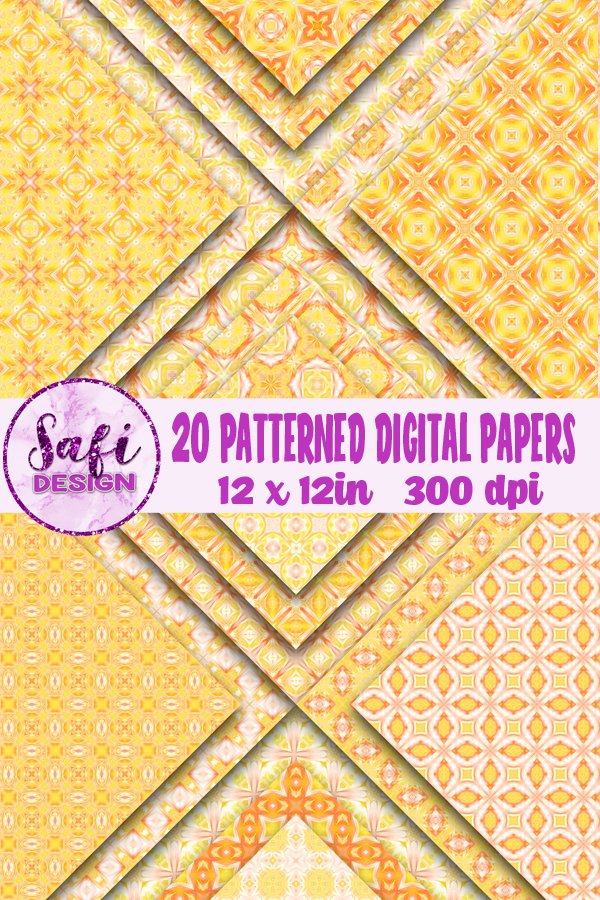 Yellow and Orange Seamless Patterns | Scrapbook Paper