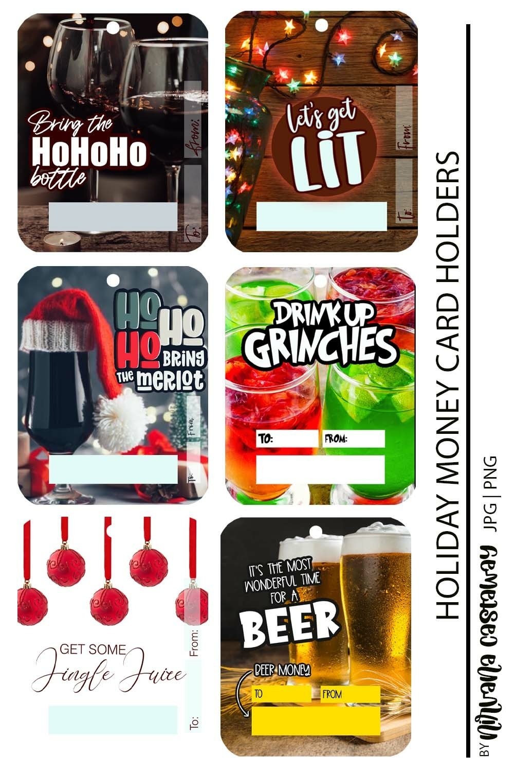 Christmas printable Gift Card Money Holders