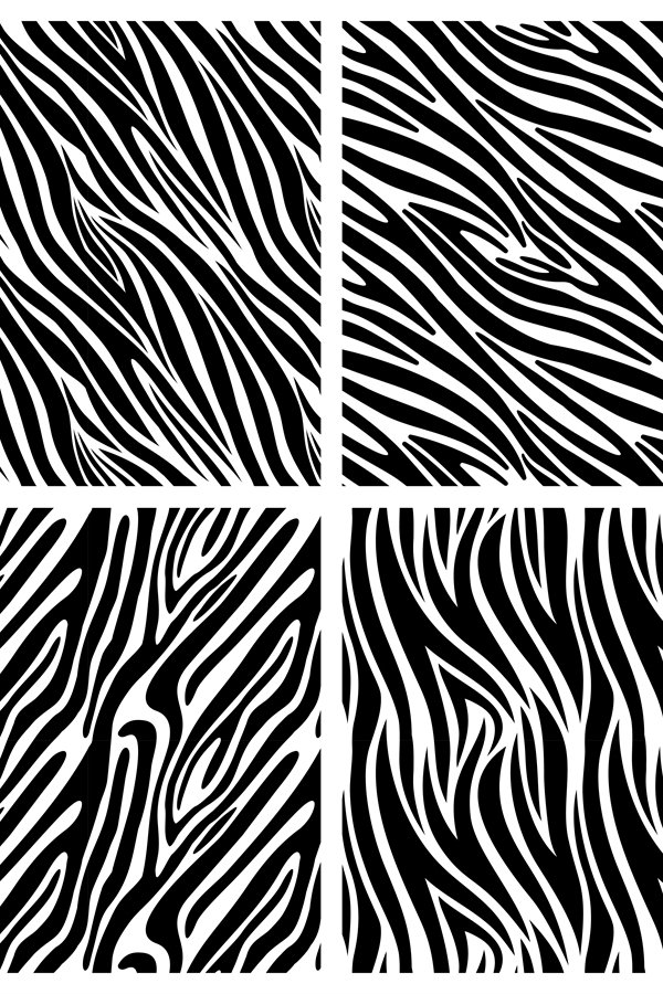 African zebra stripes vector seamless patterns