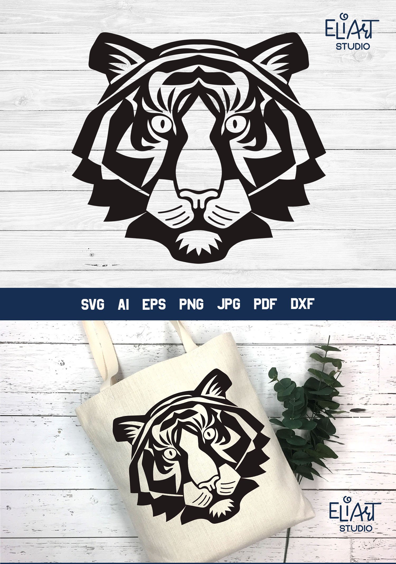Tiger SVG Design | Tiger PNG Silhouette