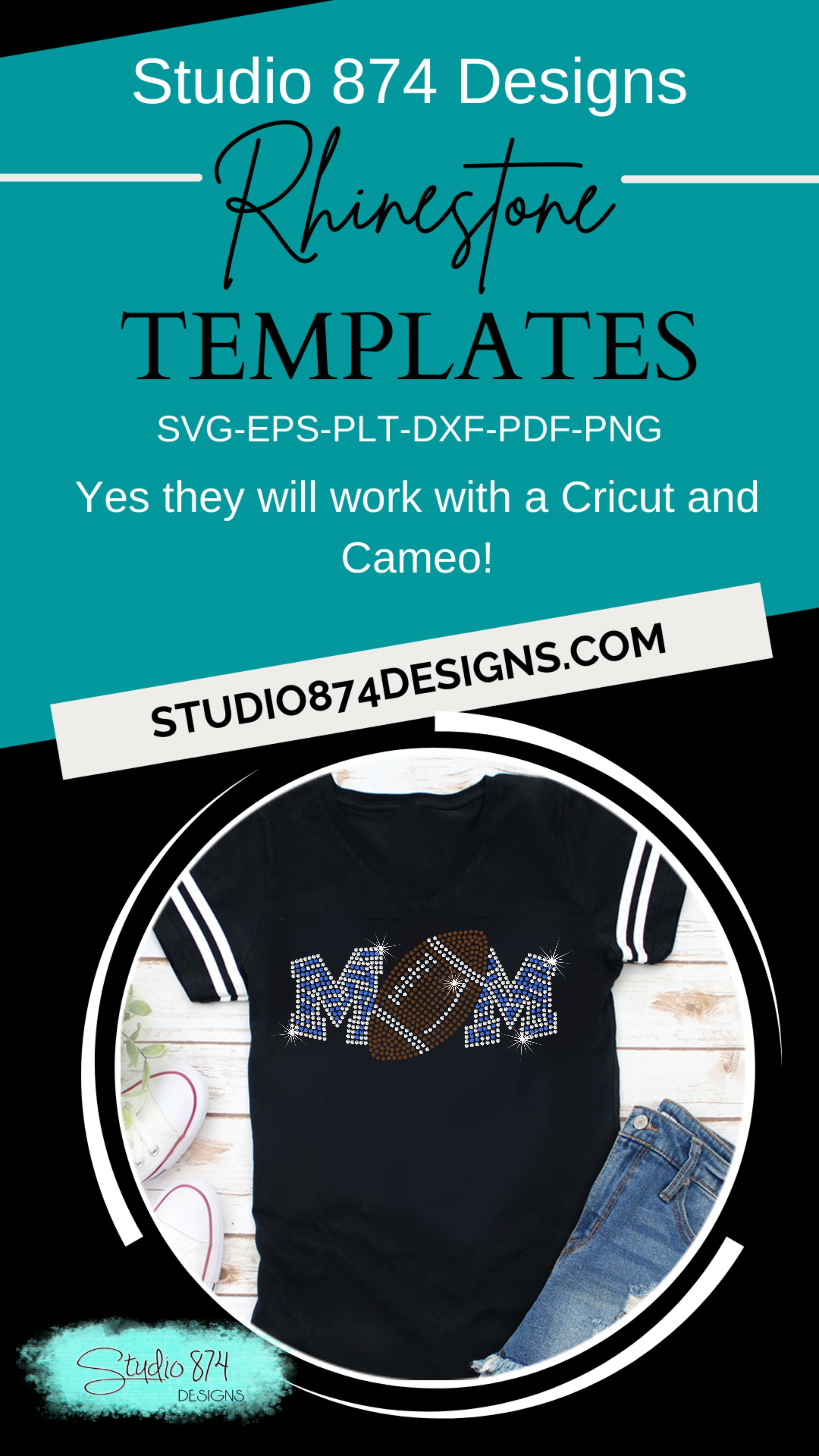 Football Mom Rhinestone SVG Template R1