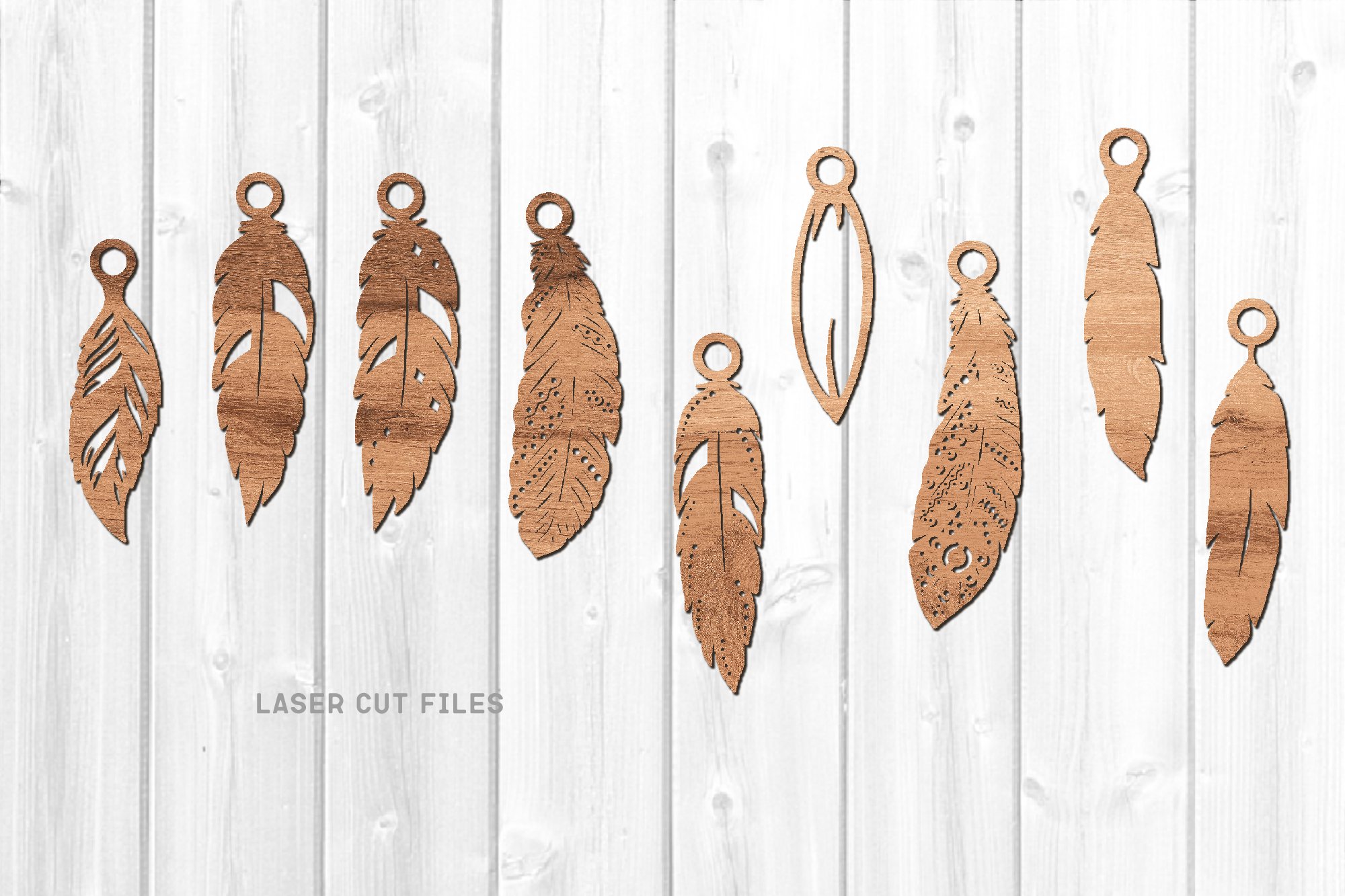 9 Feather Earrings SVG Bundle Earring SVG Laser Cut Files