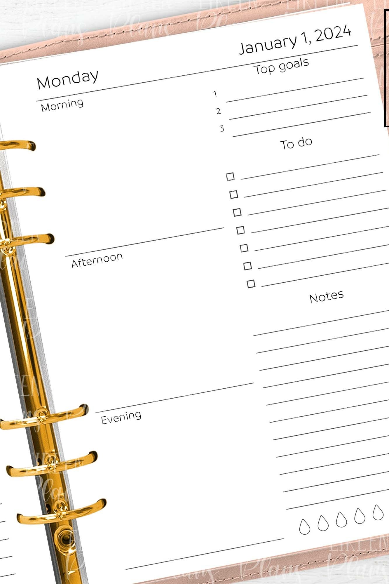 2024 daily printable inserts for A5 planners
