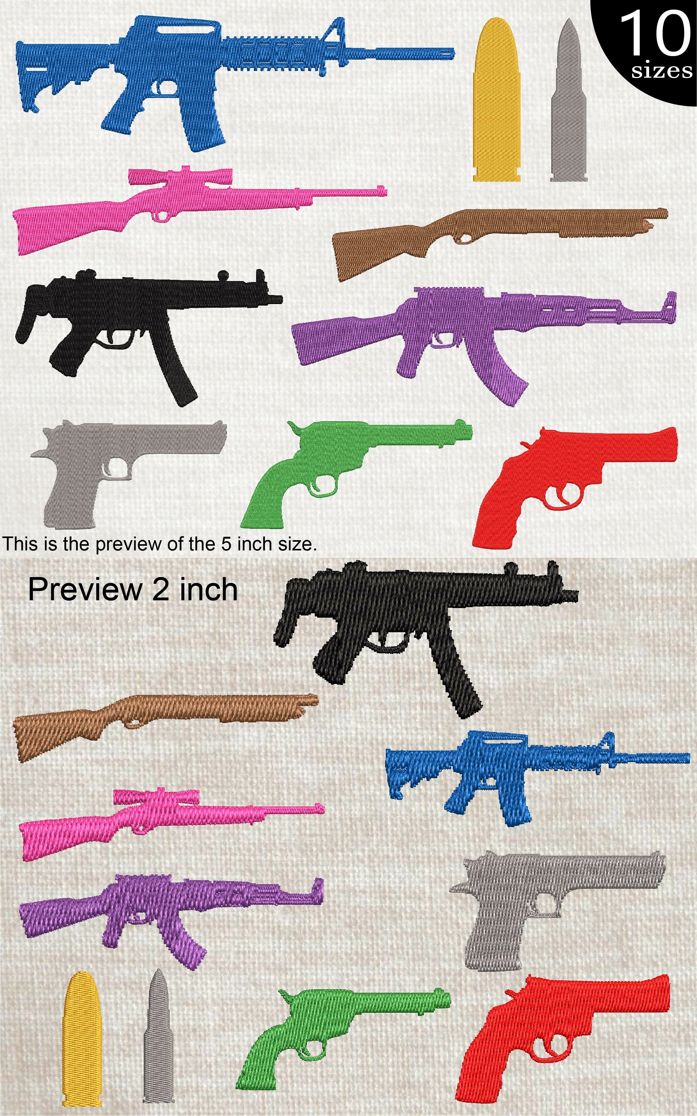 Guns Embroidery Files 18e