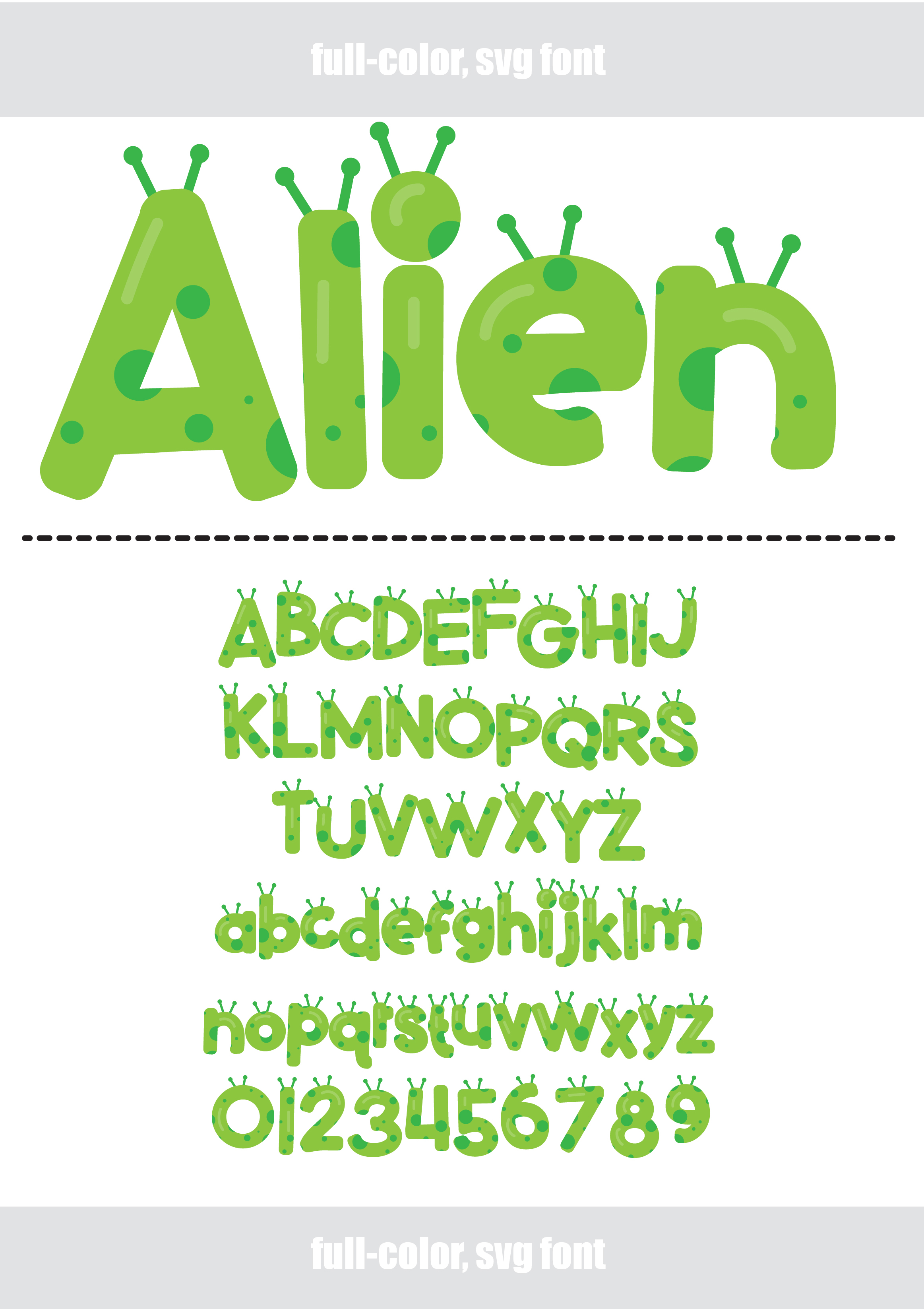 Full-color alien font for Canva, Cricut, Teachers, and more.