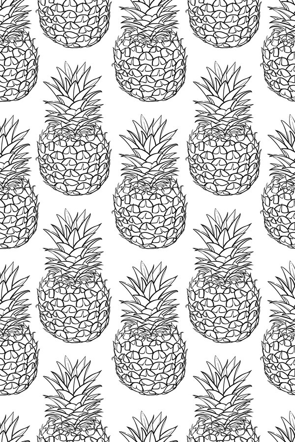 Vector seamless pattern of pineapple