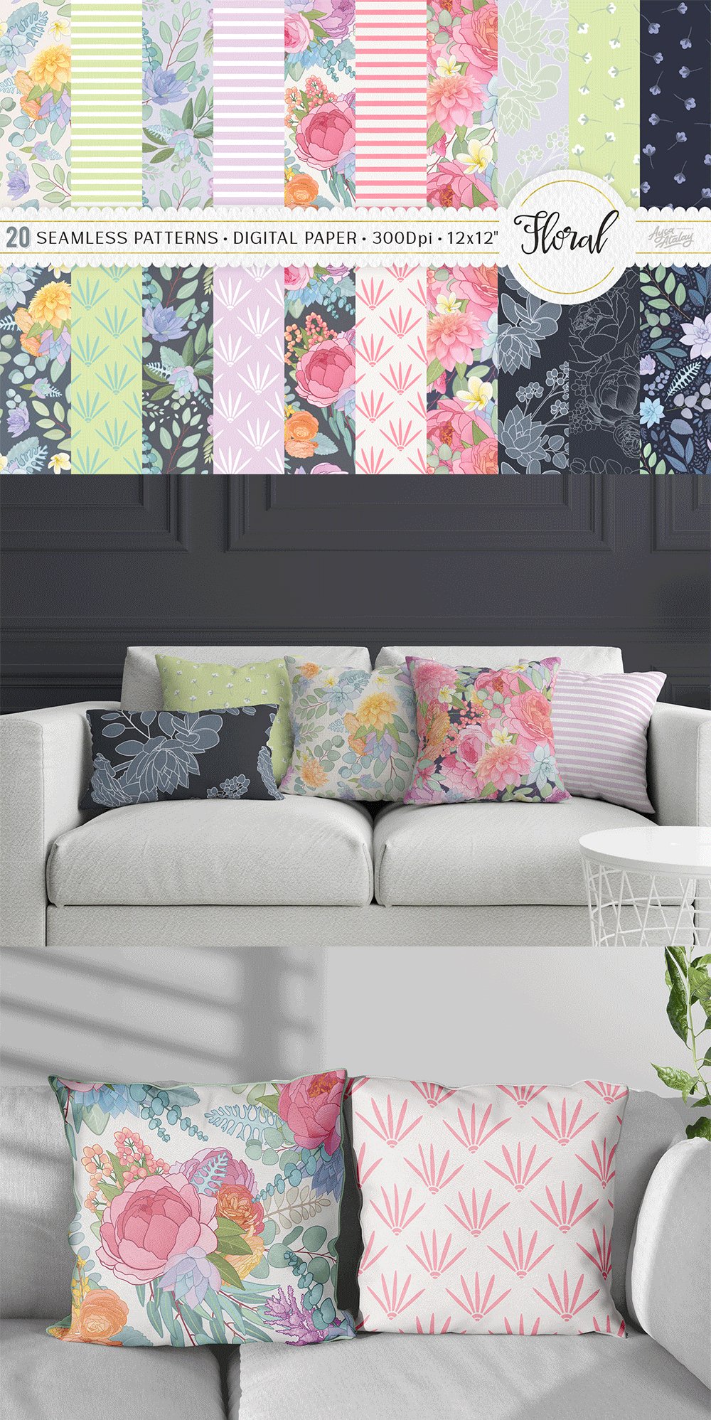 Seamless Floral Patterns | Floral Digital Paper