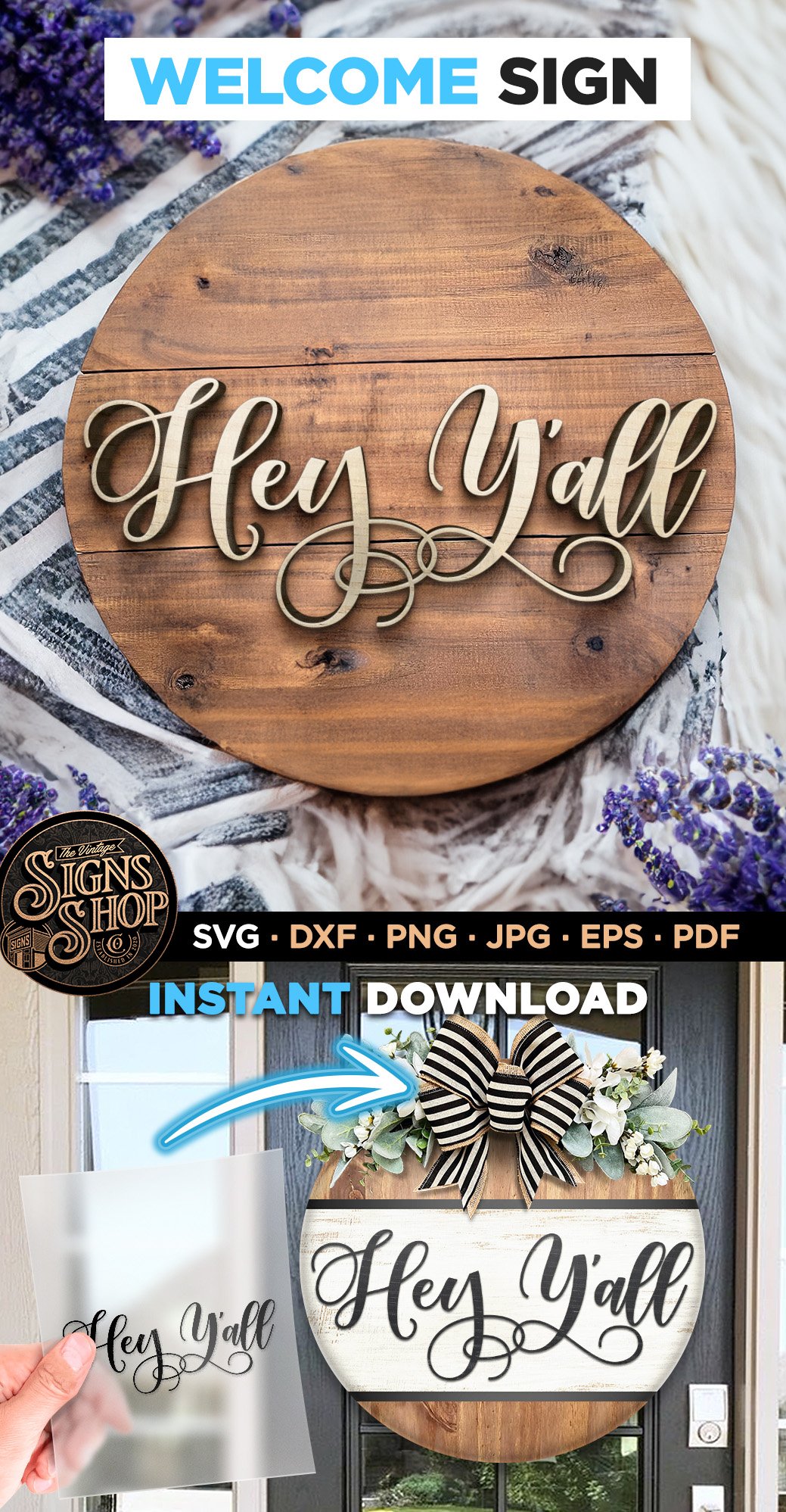 Boho and Farmhouse SVG Round Signs