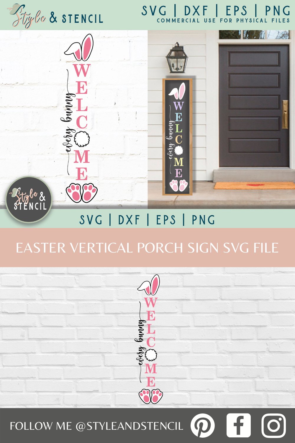 Easter Porch Sign SVG - Every Bunny Welcome (1198131)