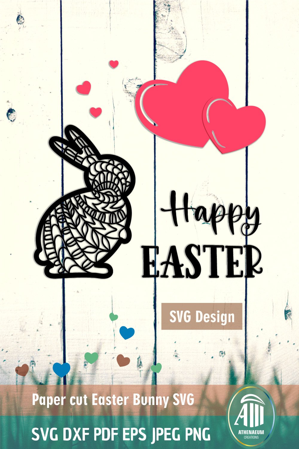 Papercut Easter Bunny SVG| Happy Easter card SVG| Easter SVG