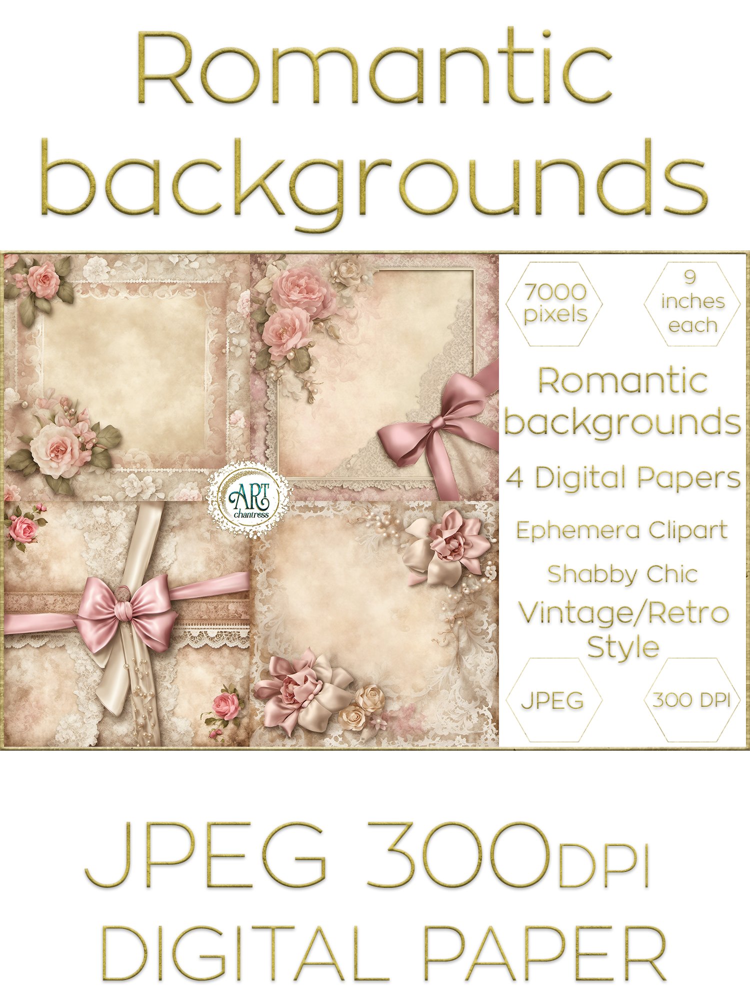 Soft Watercolor Digital Papers Romantic Pink Paper (2910119)