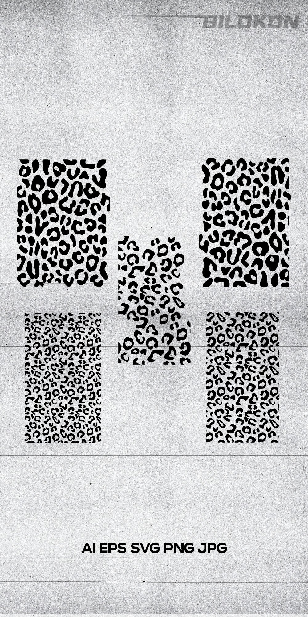 Leopard pattern print set, SVG Vector