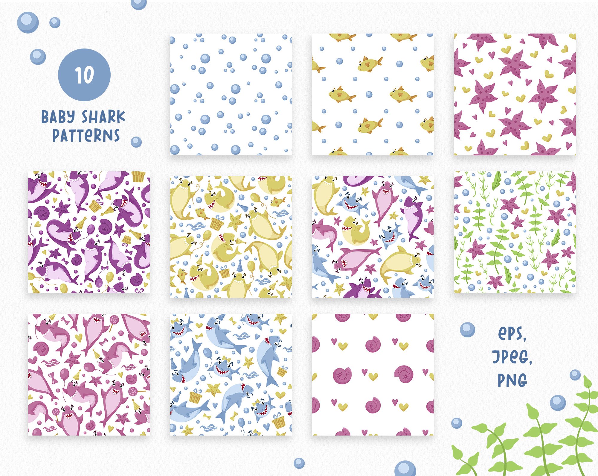 Baby Shark digital paper pack