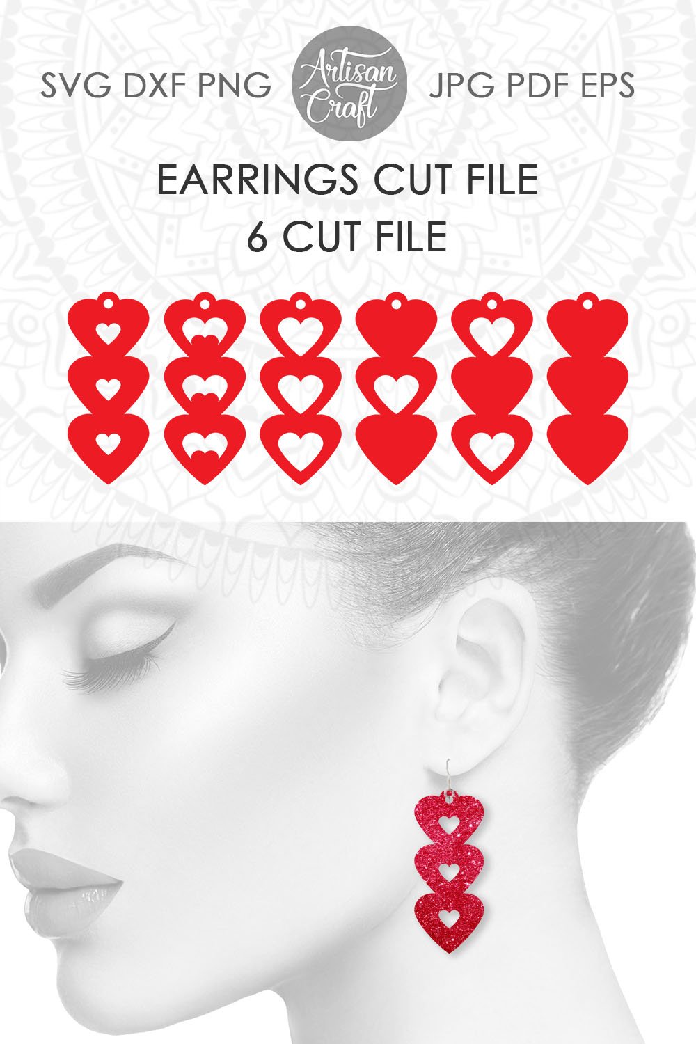 Heart earrings SVG cut file (1213096)