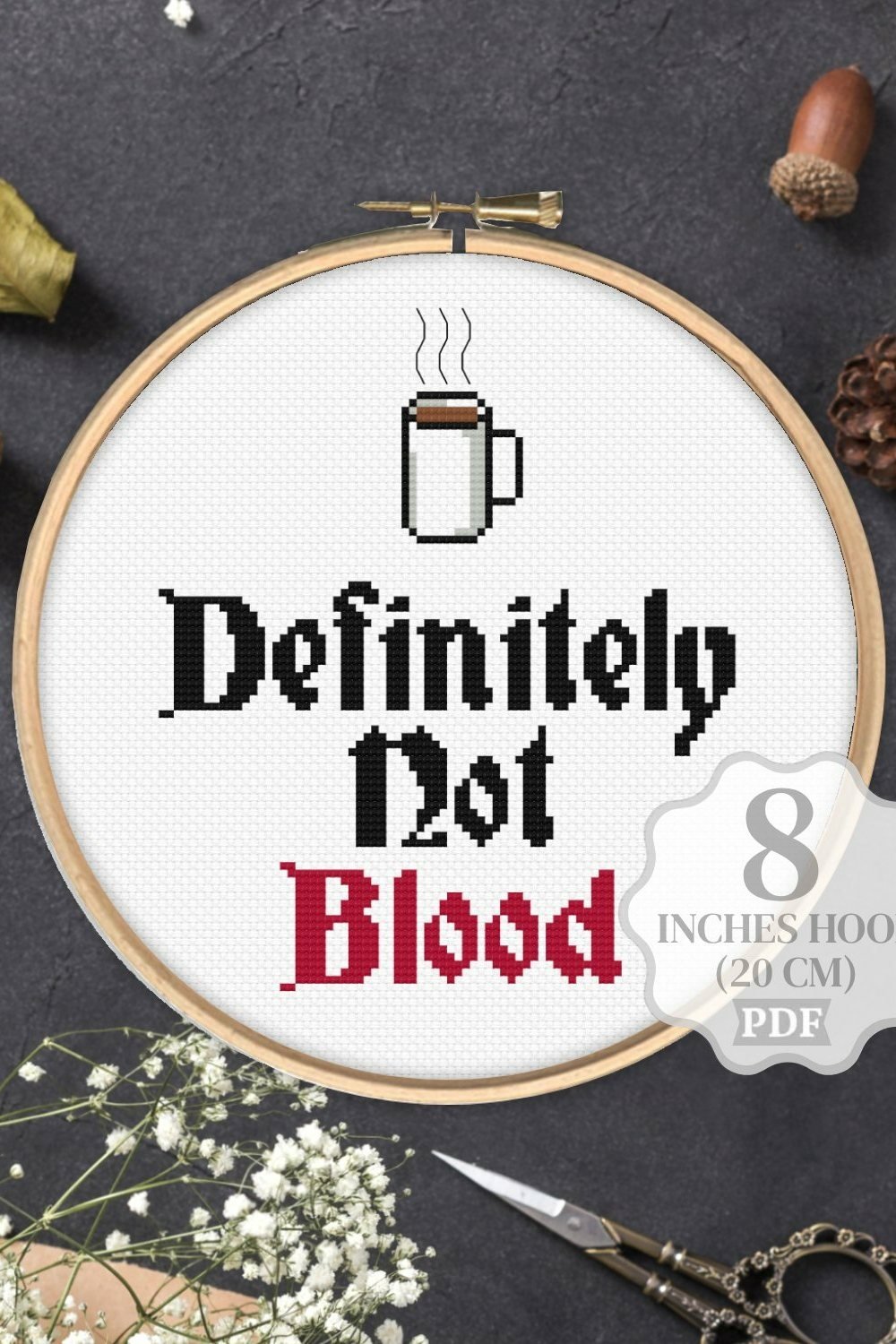 Coffee Tea Cross stitch pattern PDF Funny Gothic Sarcastic