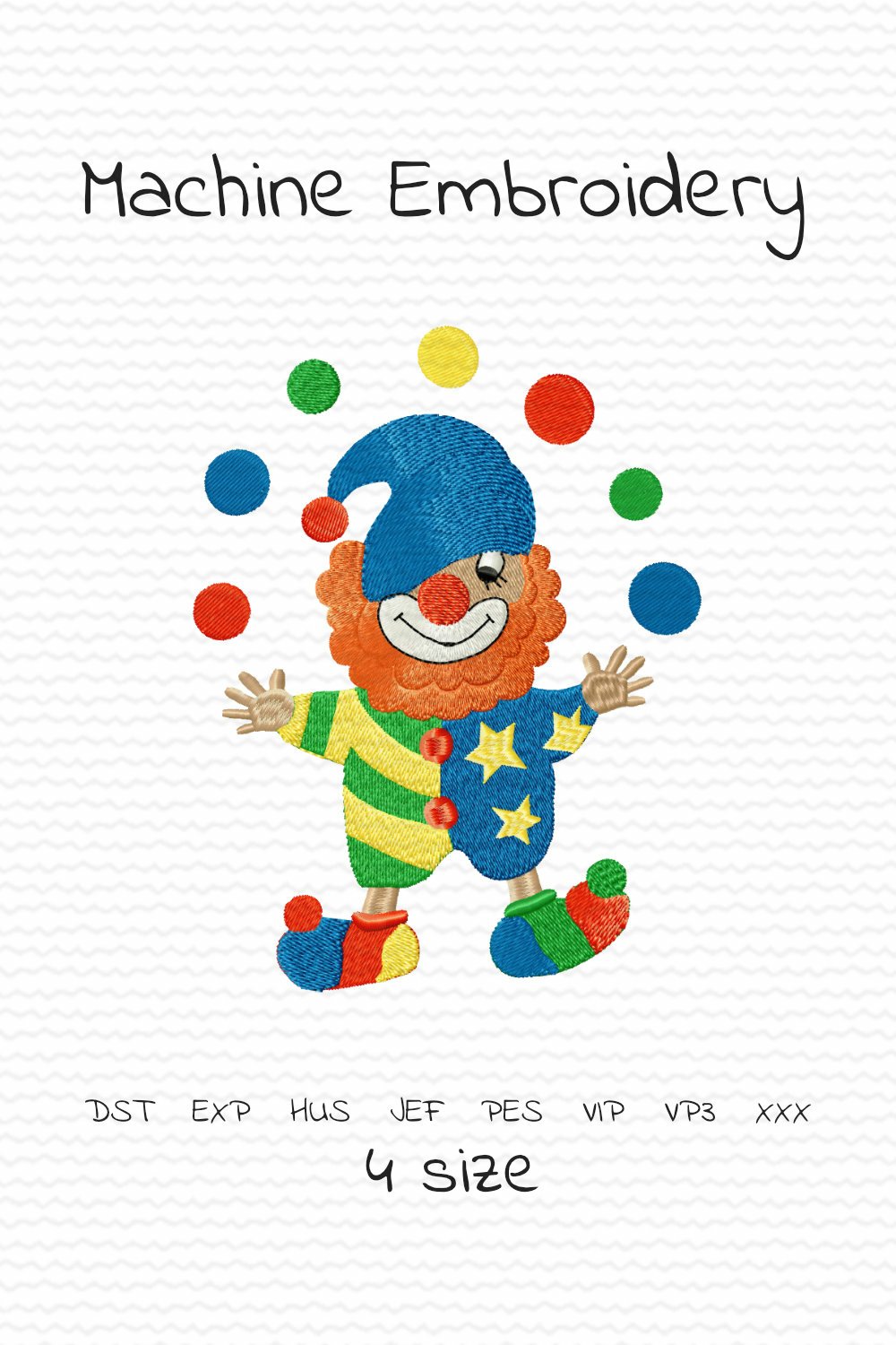 Gnome clown | Circus decor | Machine embroidery design