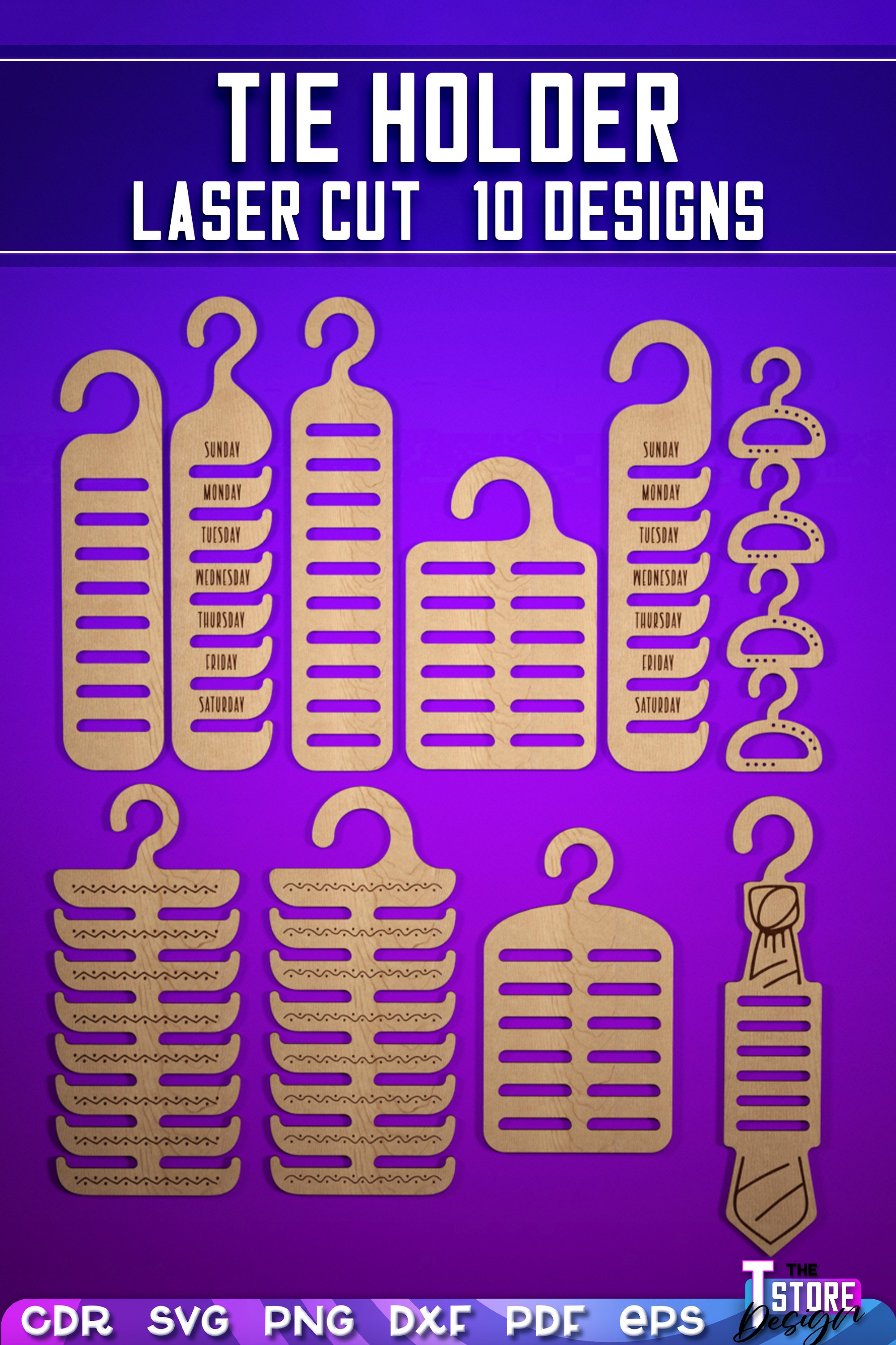 Tie Holder Laser Cut SVG Bundle Tie Holder (2406374)