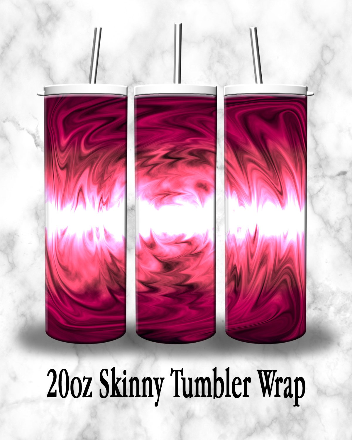 Pink Tie Dye 20oz Skinny Tumbler Wrap | Tie Dye Sublimation