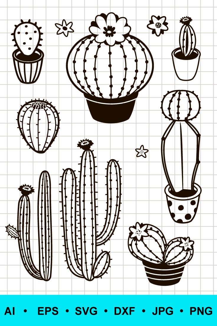 Cactus silhouette clipart (997372)