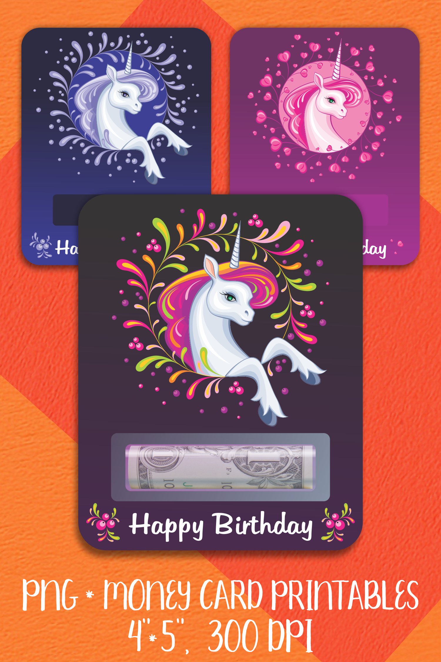Beautiful Unicorn Birthday Card | Printable Money Holder