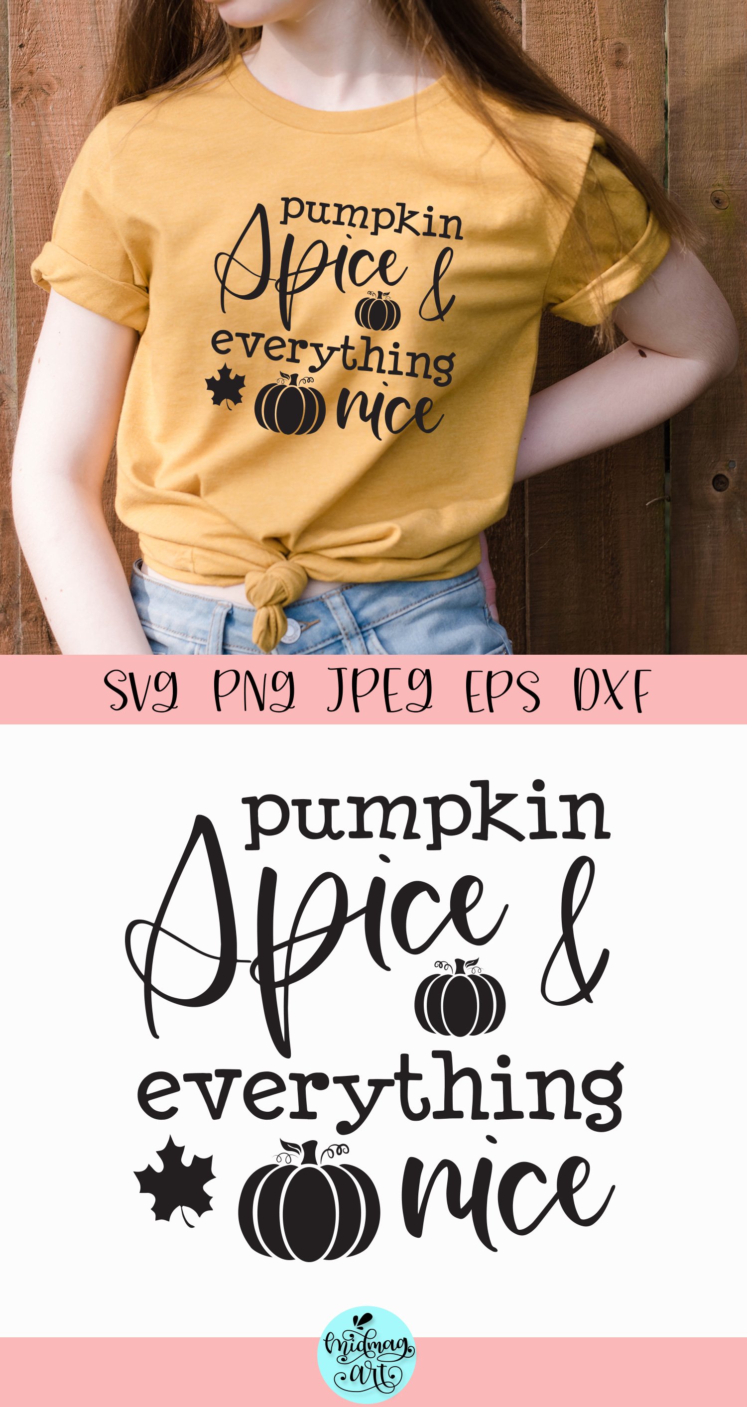 Pumpkin spice and everything nice svg, fall cut file