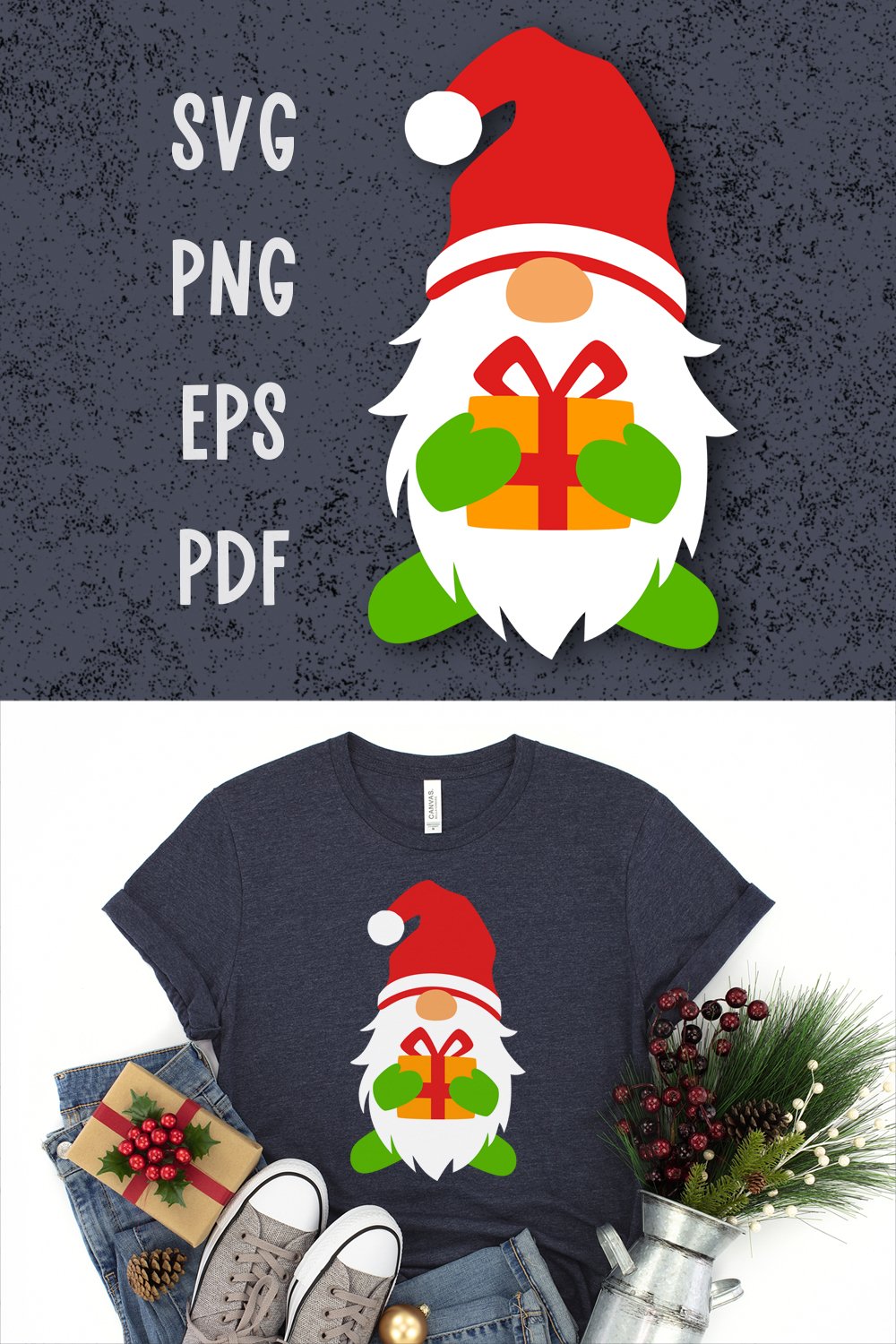 Santa gnome svg Christmas gnome svg cut files for cricut