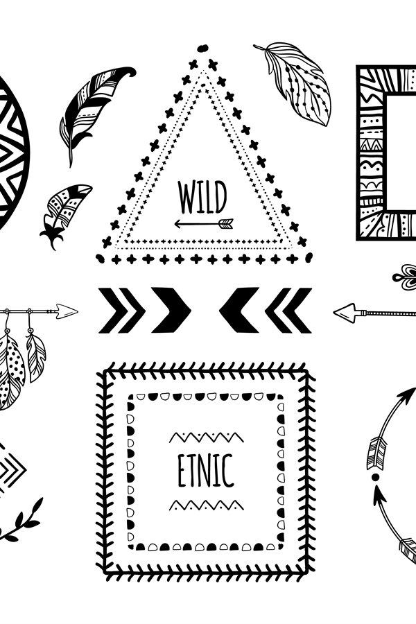 Tribes Frame Tribal frames. American indian ethnic frame, bohemian aztec