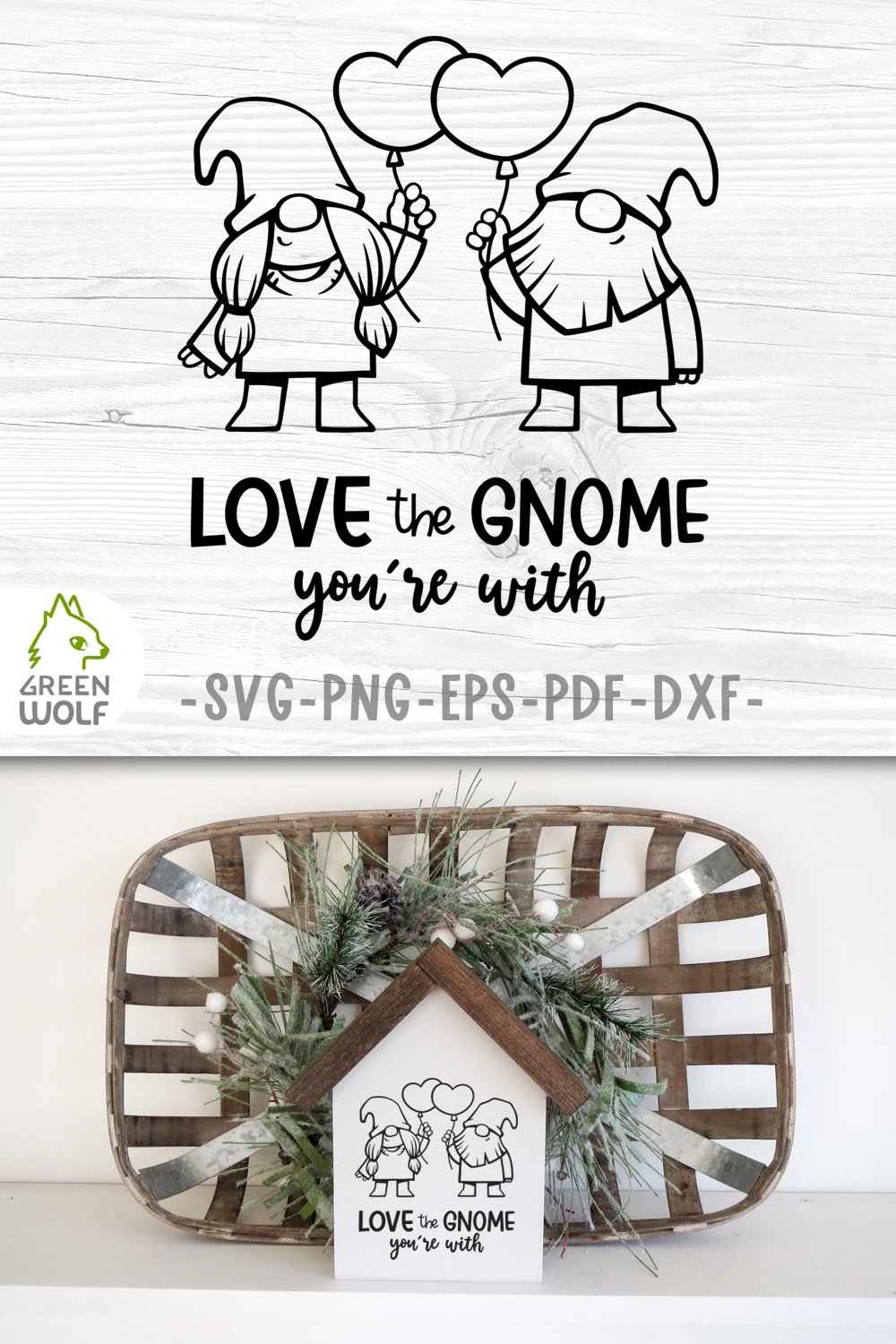 Valentines svg Gnome svg file for cricut Valentine's day svg