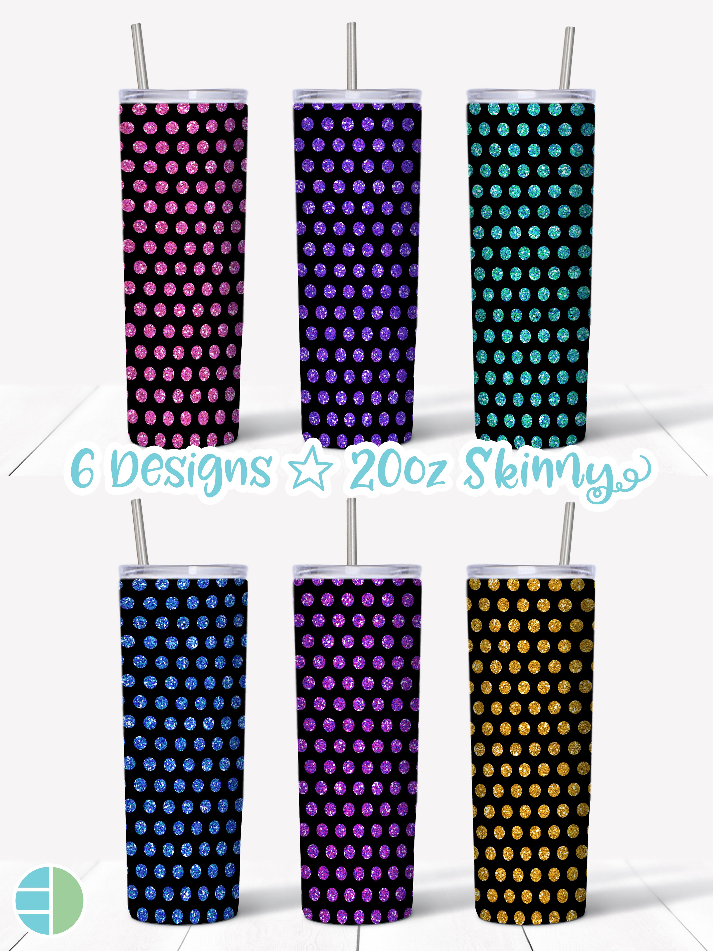White Polka Dot Sleek Tumbler - JESS LEA PREORDER