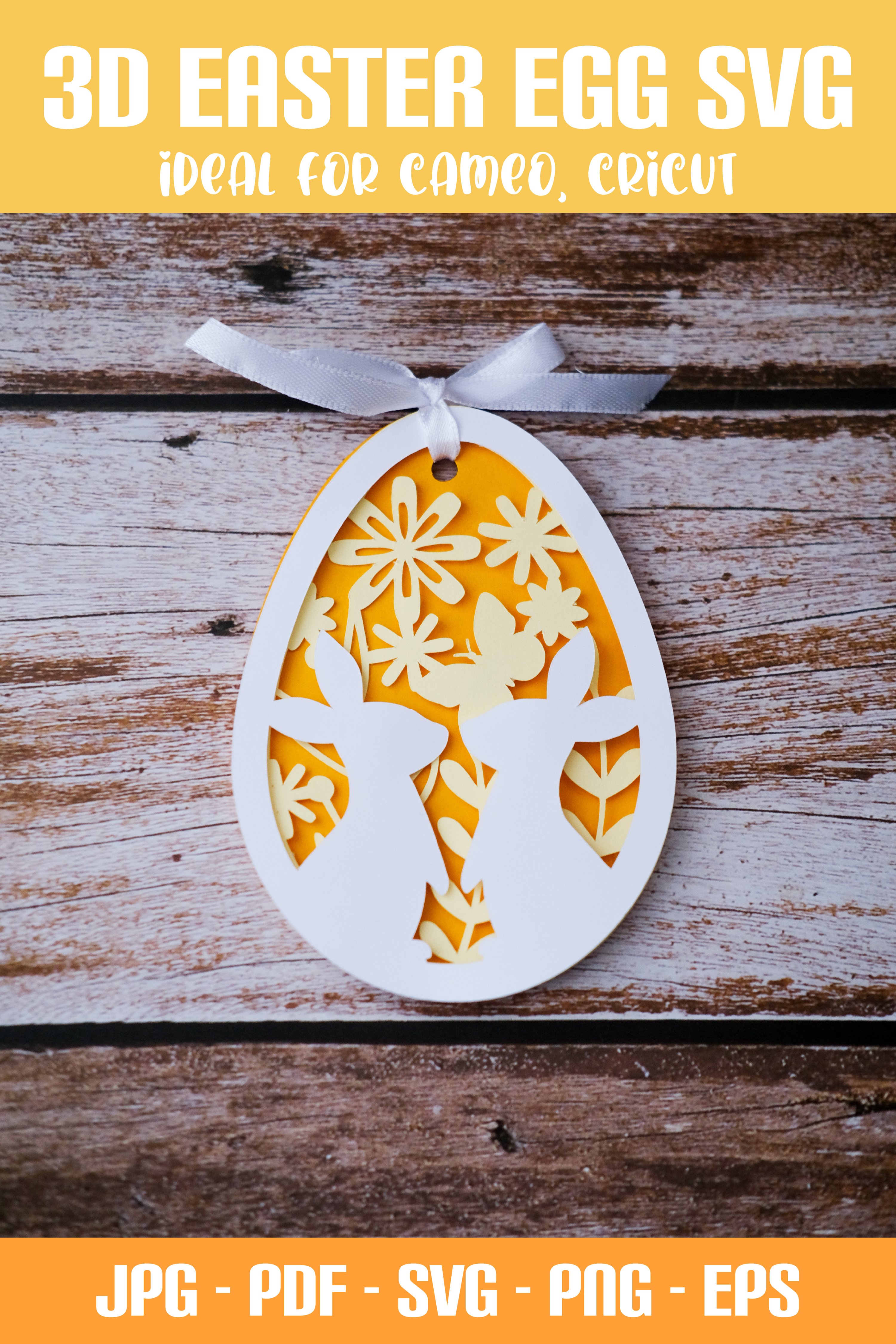 3D Easter Egg SVG I Layered SVG Design I Easter paper cut