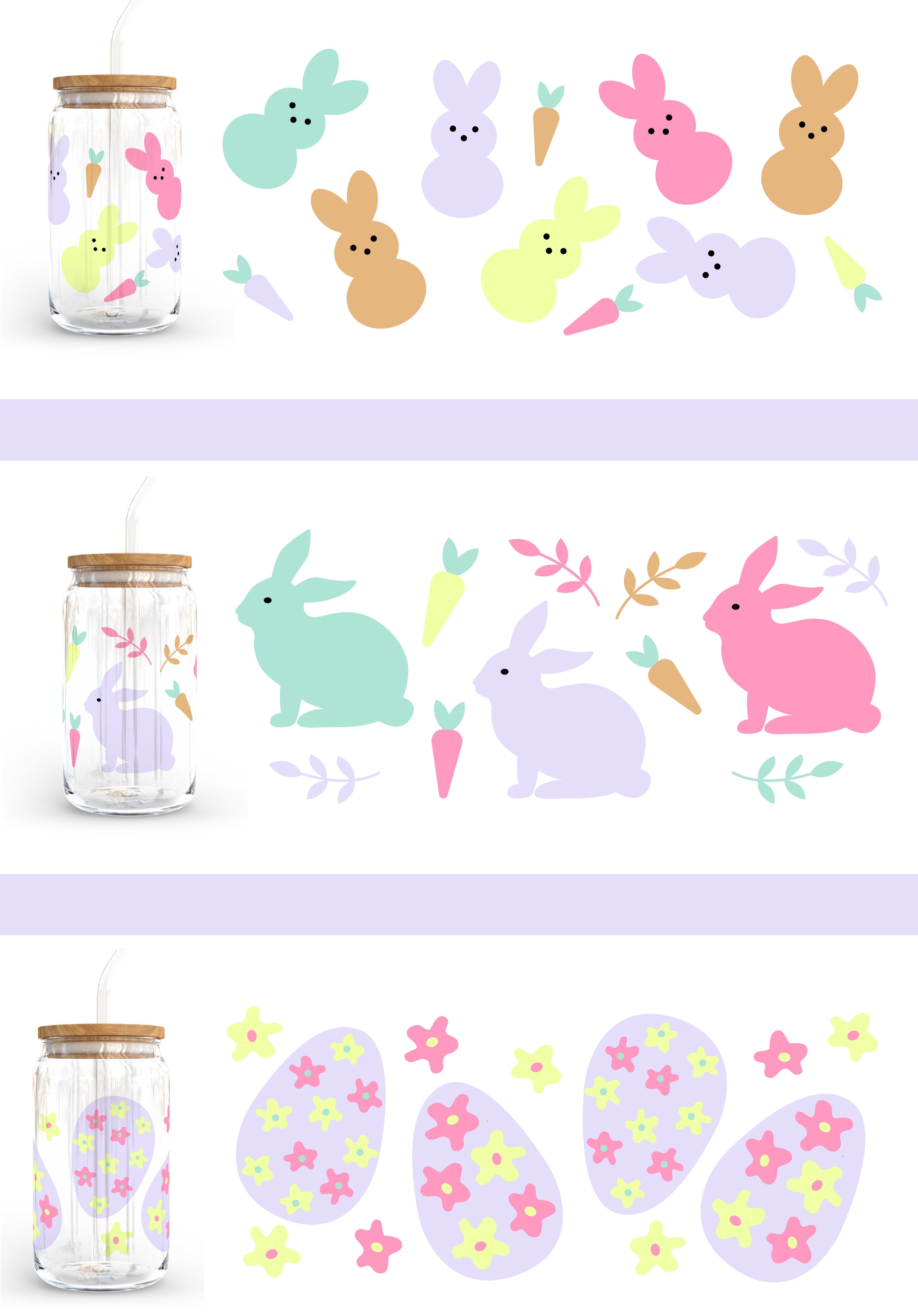 Easter Libbey Can Glass 16 OZ Wrap. Bunny SVG. Egg SVG