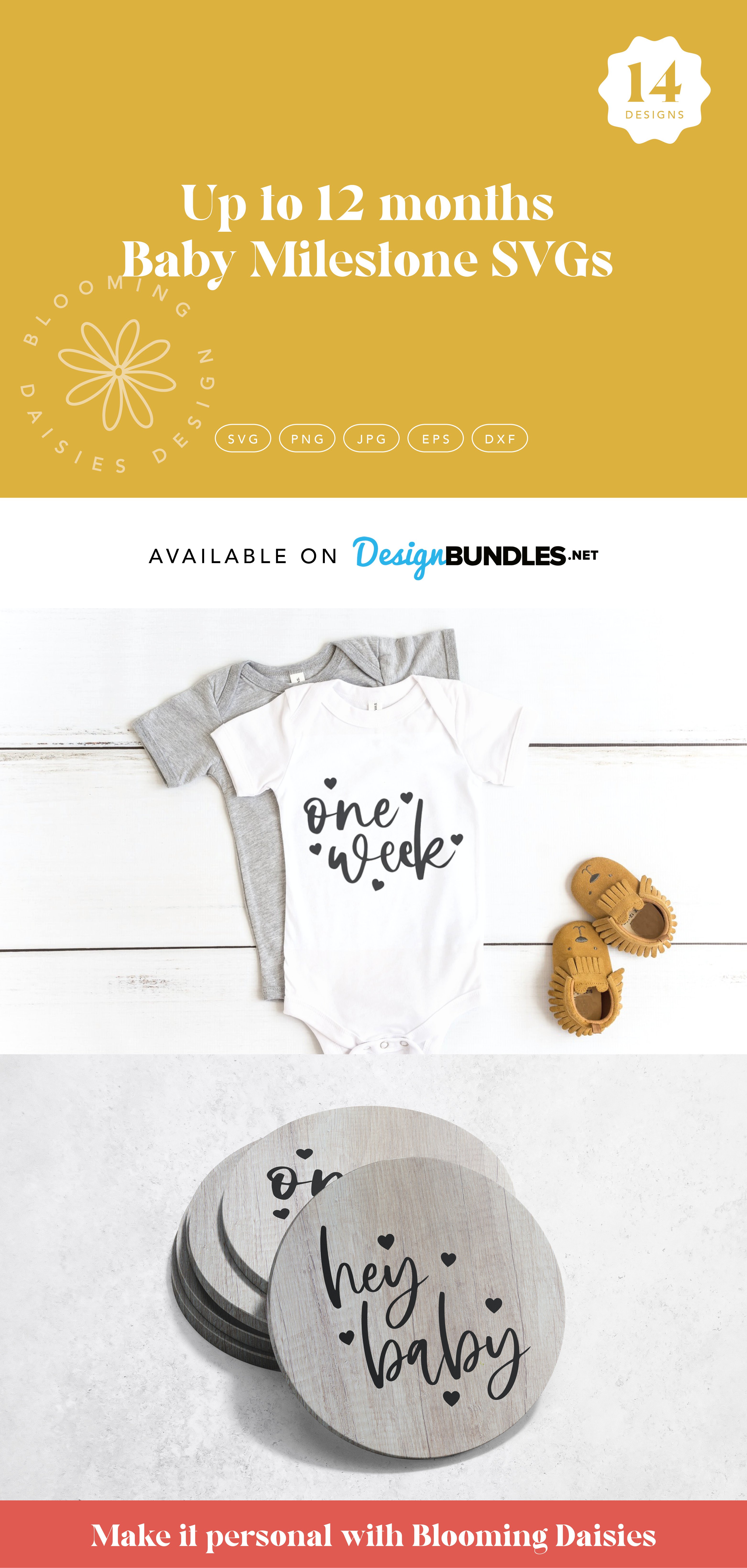 Baby Milestone Designs Round Sign Bundle SVG Cut files