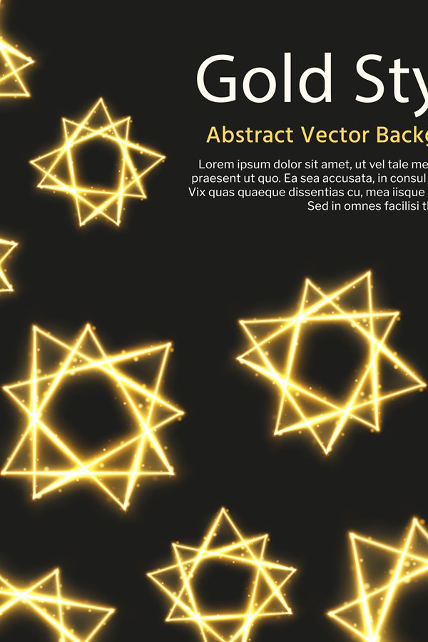 Festive vector background with gold abstract shapes
