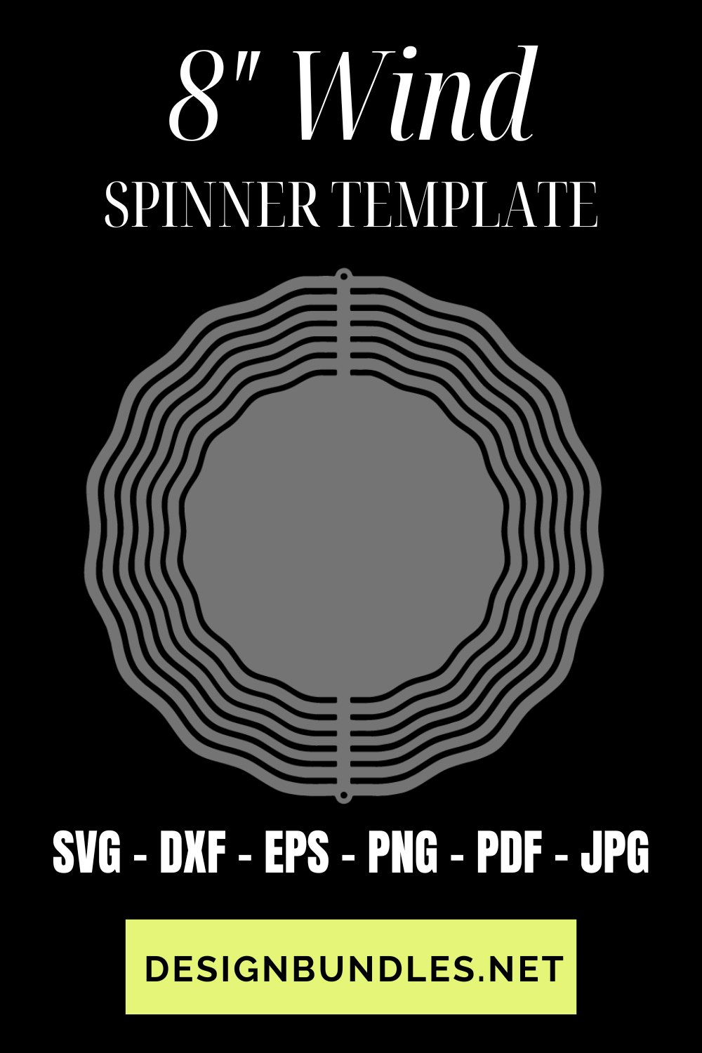 8" Wind Spinner Template, Wind Spinner Sublimation Template