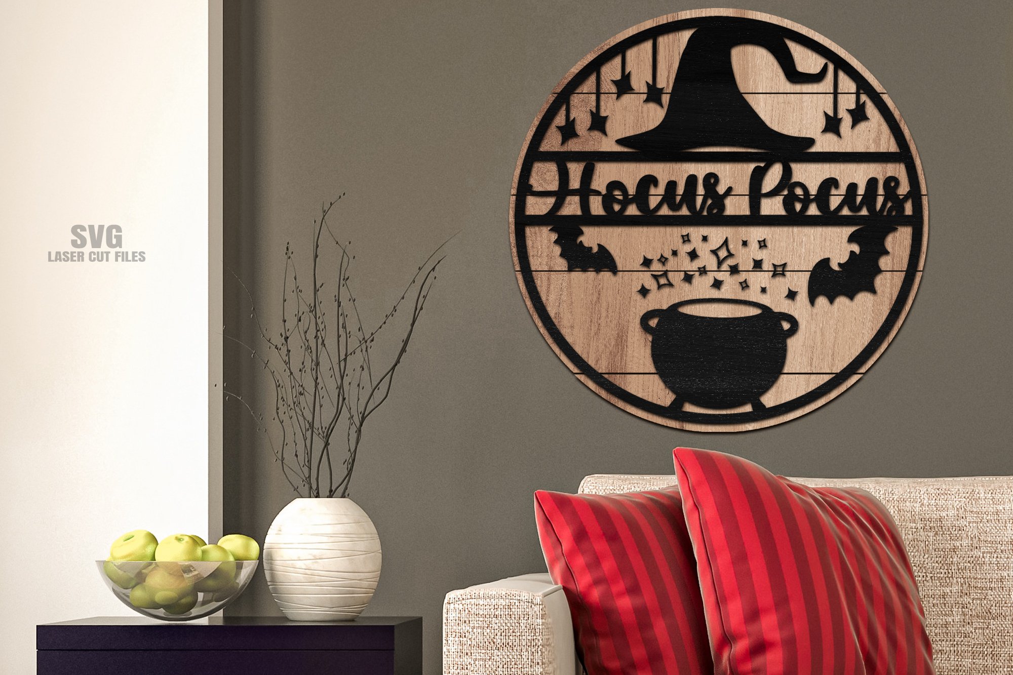 Hocus Pocus Round Sign SVG Glowforge Halloween Laser Files (1509297
