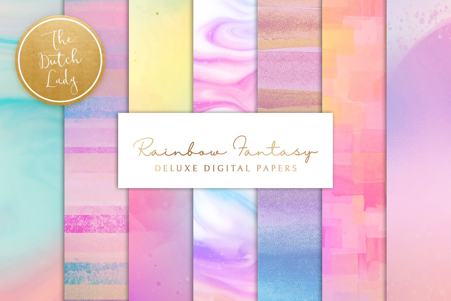 Digital Backgrounds & Papers - Rainbow Fantasy