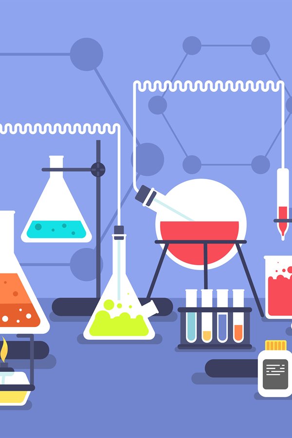 Chemistry laboratory experiment. Research lab science techno