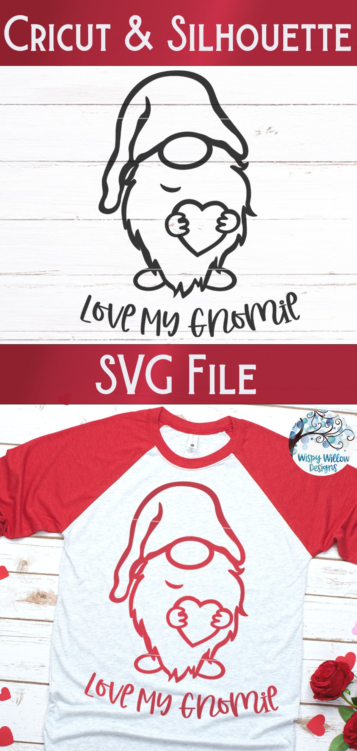Love My Gnomie SVG | Funny Valentine Gnome SVG